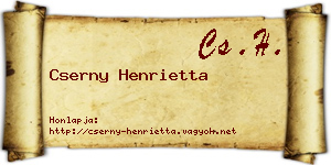 Cserny Henrietta névjegykártya