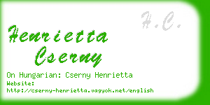 henrietta cserny business card